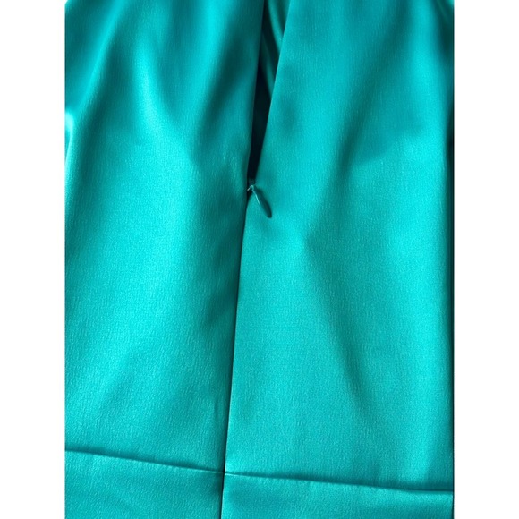 Eliza J Chain Strap Pleated Cocktail Dress Teal Sz 12 70's Mobwife Flirty Siren - Picture 11 of 12